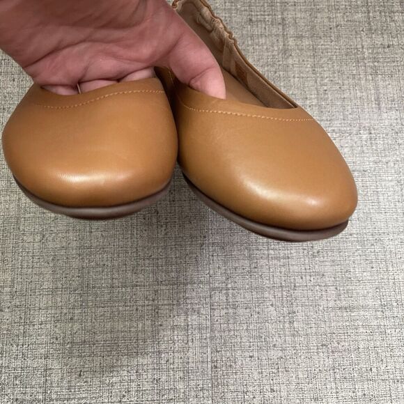FitFlop Allegro Leather Ballet Flats Size 7.5 Brown Tan NEW Casual Comfort - Picture 9 of 9